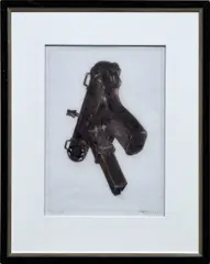 Study of Uzi by Robert Longo, 2004, ink and charcoal on vellum, in artist's frame, offered Apr 2021