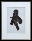 Robert Longo, Study of Uzi, 2004, ink and charcoal on vellum, in artist's frame