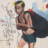 Kudzanai-Violet Hwami, KWEKWE x HARARE x CAPETOWN WHEREVER YOU'RE FROM (2015), 2015, oil and oil stick on canvas