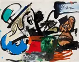 Eddie Martinez, Untitled, 2016, acrylic, oil pastel, spray paint, enamel, marker and felt-tip pen on paper