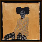 Wonder Buhle Mbambo, Usbani, 2020, acrylic on unstretched canvas, in artist's frame