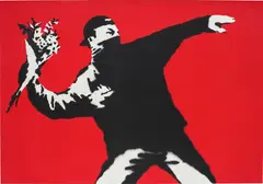 Banksy, Love is in the air, 2003, screenprint on paper