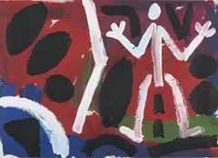 Untitled by A. R. Penck, 1983, acrylic on paper, sold Jul 2021
