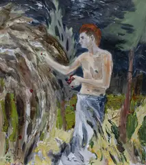 Untitled by Hernan Bas, 2005, water-based oil and gouache on paper, sold Jul 2021