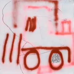 Forklift by Robert Nava, 2017, spray paint and oil stick on canvas, sold Jul 2021