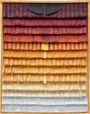 Abdoulaye Konaté, Composition No. 18 (orange avec plumage), 2015, stitched textile