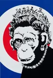 Monkey Queen by Banksy, 2003, screenprint on paper, sold Jul 2021