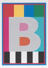 R.A. Sir Peter Blake, Dazzle Alphabet Letter B, 2017, digital print on card