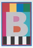 R.A. Sir Peter Blake, Dazzle Alphabet Letter B, 2017, digital print on card