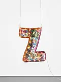 Joana Vasconcelos, Zen, 2020, fabric, cushion stuffing, sequins, metal carabiners, LED lights and electrical wire