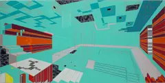 Ian Monroe, These Wanton / Wantan Games, 2005, vinyl on aluminium, in artist's frame