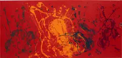 Empreintes de Violin by Arman, 1990, acrylic and wood collage on canvas, sold Jul 2021