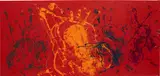 Arman, Empreintes de Violin, 1990, acrylic and wood collage on canvas