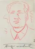 Andy Warhol, Portrait of Mao, 1986, crayon and marker on paper