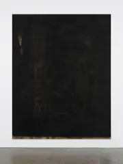 F (The land before time) by David Ostrowski, 2014, acrylic and lacquer on burlap, in artist's frame, sold Jul 2021