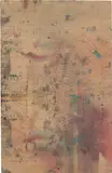 Liam Everett, Untitled, 2013, acrylic, ink, salt and alcohol on burlap