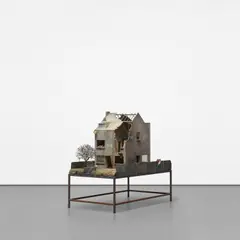 Hans Op de Beeck, Modern Family House, 2001, metal, multiplex, wood, polystyrene board, tile adhesive and Plexiglas