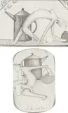 Nicolas Party, 2 works: (ii) Cafetière et femme acrobate crachant ; (ii) Femme crachant dans un vase cafetière