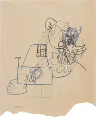 Robert Nava, Untitled, 2019, crayon, grease pencil and graphite on paper