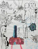 Moshekwa Langa, An Atlas of a Fragmented World, 2003, ink, watercolour and graphite on paper
