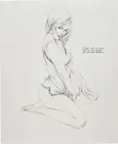 Lutz Bacher, Playboys (Sheikdom), 1993, graphite and silkscreen on paper