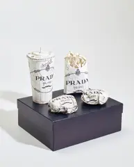Tom Sachs, Prada Double Cheeseburger, 1999, ink on paper and thermal adhesive, in cardboard Prada box