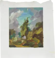 Study by Flora Yukhnovich, 2018, oil on paper, sold Oct 2021
