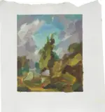 Study by Flora Yukhnovich, 2018, oil on paper, sold Oct 2021