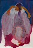 Portia Zvavahera, Ndinewe (I'm with you) [2], 2016, oil-based printing ink and oil bar on paper
