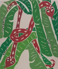 Untitled (k) by Joel Mesler, 2018, pigment on linen, sold Oct 2021