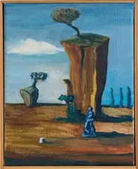 Statue by George Condo, 1984, oil on canvas, in artist's frame, sold Oct 2021