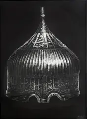 Untitled (Helmet) by Robert Longo, 2013, charcoal on paper mounted on aluminium, in artist’s frame, offered Oct 2021
