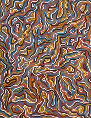 Squiggly brushstrokes by Sol LeWitt, 1996, gouache on paper, sold Oct 2021