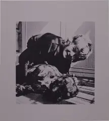 Steven Shearer, Boy with Dog, 2016, ink and acrylic on poly canvas