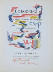 Willem de Kooning, Untitled, gouache and graphite on the title page of the catalogue for the artist's 1975 exhibition at Fourcade, Droll, Inc, New York
