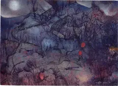 Claire de lune by Max Ernst, 1947, oil on paper, sold Oct 2021