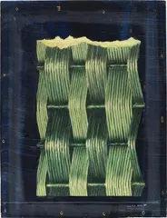 Clôture by Max Ernst, 1967, paper collage, oil and marking pencil on panel, sold Oct 2021
