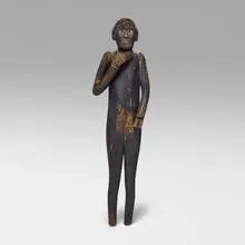 East African, Figure, carved wood, nails