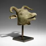 Indonesian, Banteng cow head, bronze or copper alloy