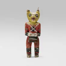 Hopi Tribe, Katsina doll representing Kweo, the Wolf, c. 1930-40, wood, natural pigments, string