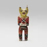 Hopi Tribe, Katsina doll representing Kweo, the Wolf, c. 1930-40, wood, natural pigments, string