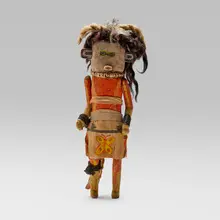 Zuni, Katsina doll representing Upo'yona, Pautiwa's Son, c. 1935, wood, rope, hair, natural pigments