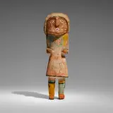 Hopi Tribe, Katsina doll representing Ho-e kachina, c. 1925, wood, natural pigments, cotton