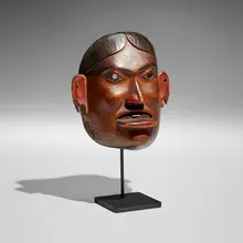 Tsimshian or Nisga’a, Portrait mask, carved and painted wood