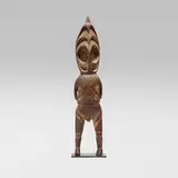 Romkun, Ancestral figure, carved wood, natural pigments