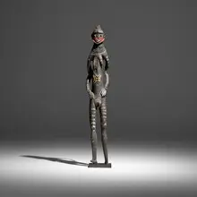Nogwi female figure by Yessan-Warasei, carved wood, pigments, sold Jul 2025