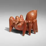 Colima, Rare and Important Spider vessel, slip-glazed earthenware