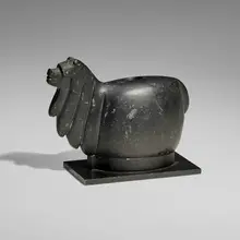 Inca, Llama or alpaca Canopa (votive container), stone