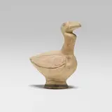 Pre-Columbian, Standing bird, earthenware, pigment