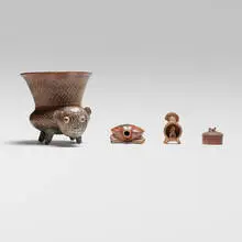 Collection of four objects by Colima, terracotta, sold Jul 2025